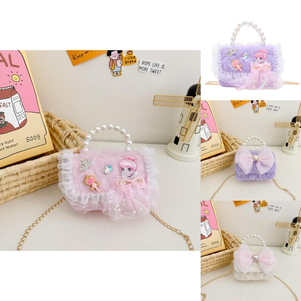 Adorable Childrens Pearl Handbag Stylish Bowknot Design Perfect For Girls Daily Use