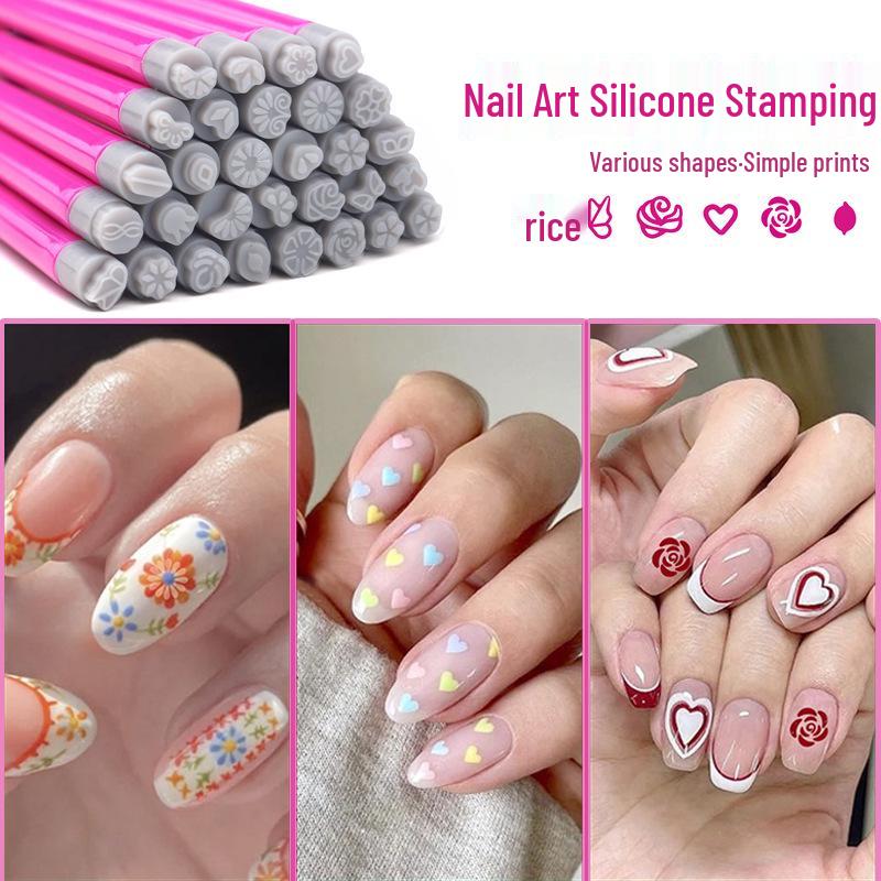 

DIY Nail Art Silicone Stamping Pen Set - Personalized Designs & Floral Graffiti