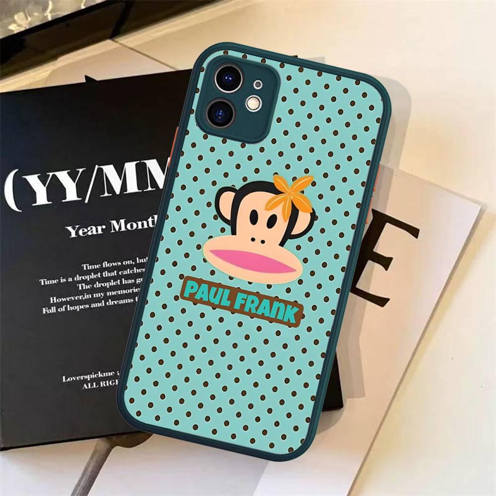 Fashion Logo P-Paul F-Frank For IPhone 11 12 13 14 15 16 Pro Max Plus Matte Translucent Phone Cover