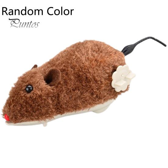 Pet Dog Cat Plush Funny Toy Mouse Animal Clockwork Wind Up Running Play Gift