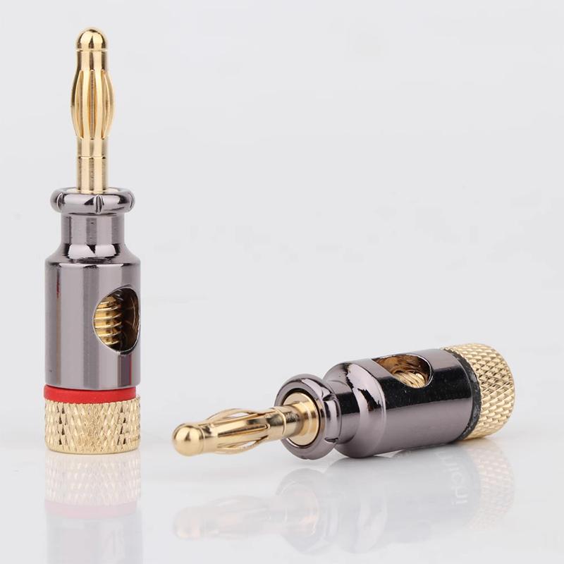 8PCS 4mm Banana Plug Spiral Type Adapter Electronic Connector Screw Stereo Speaker Audio Copper Terminal