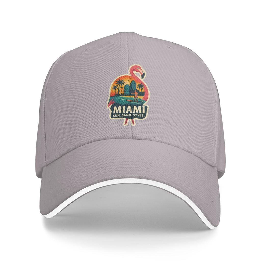 Miami Flamingo Basebollkeps Kpop Rock Solskydd Truckerhatt Herr Dam Klassisk Anpassad DIY Basebollkepsar