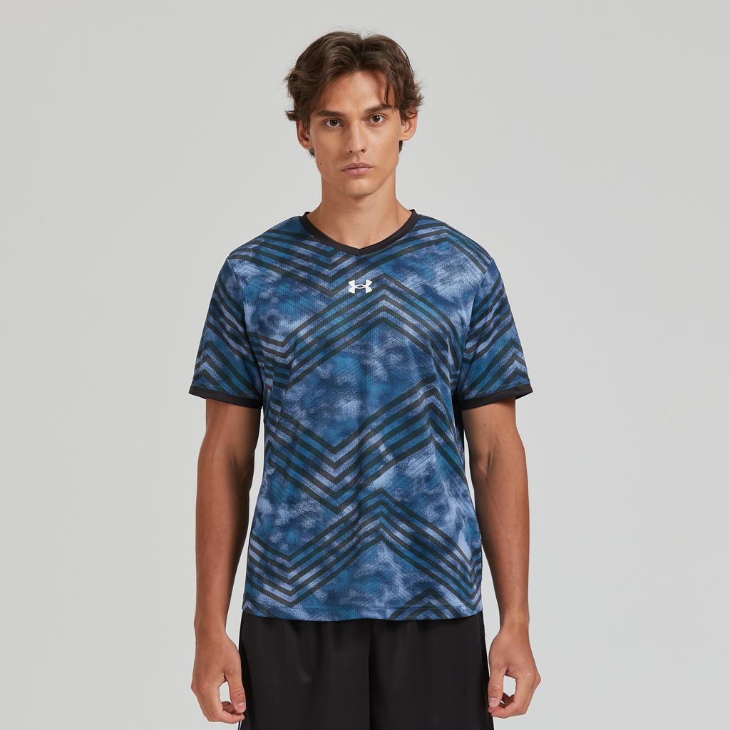 Under Armour Training Round Neck Straight Short Sleeve Printed T-Shirt Unisex Tops Blue 23500503-343