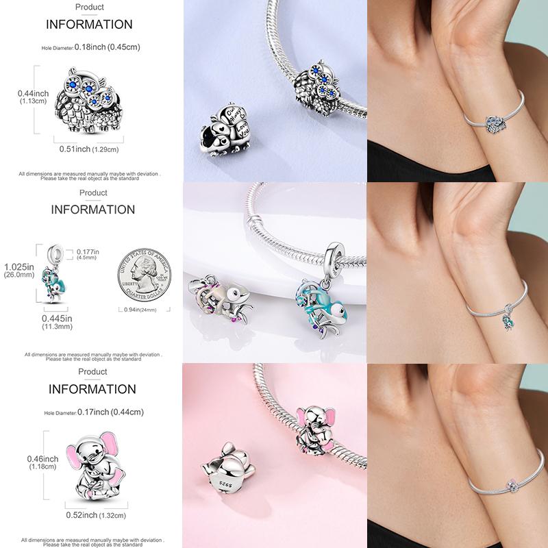 Letter Luminous Firefly Charms Copper Butterfly Dog Paw Pink Beads Fits Bracelet Necklace Diy Jewelry