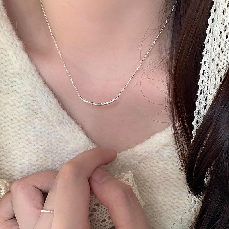 

Bamboo Joint Collarbone Necklace New Chinese Light Luxury Pendant National Niche High End Sense Chain