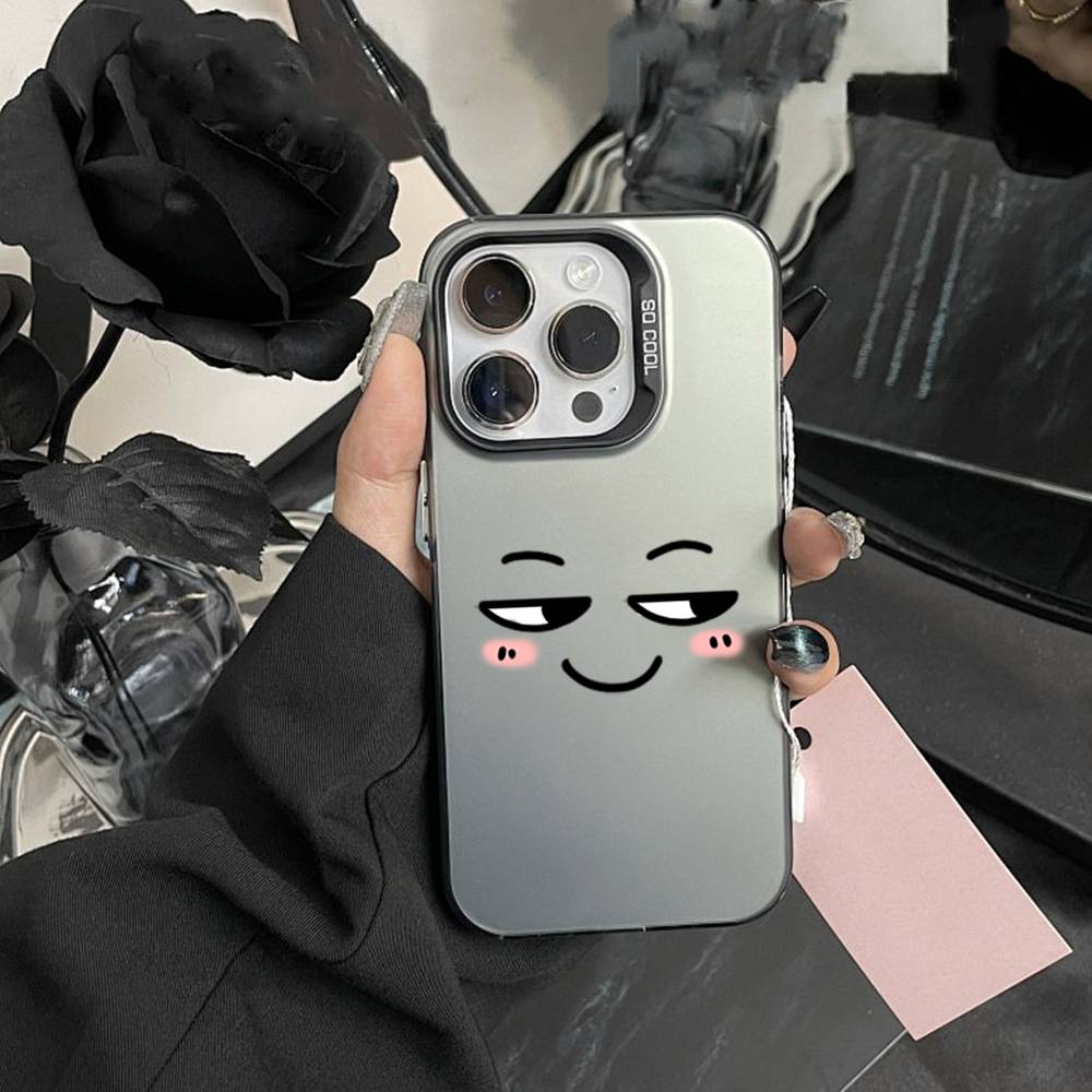 Kawaii Emoji  Phone Case For IPhone 16 17 15 14 12 13 Pro Max white Color Shockproof Cover