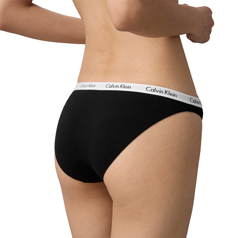 Calvin Klein Jacquard Narrow Waist Cotton Sexy Bikini Triangle Underwear Women underwear Black D1618O-001