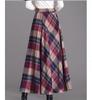 Plaid Print High Waist Skirt Casual Ruffle Hem Midi Skirt Women's Clothing