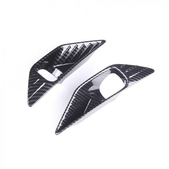 For Mitsubishi Outlander  Carbon Fiber Style Front Fog Light Lamp Cover Trim