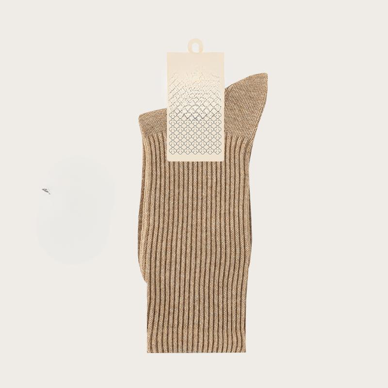 Female Spring and Summer Pure Cotton Deodorant Sweat Absorber 7A Antibacterial Pure Color Boneless Tube Socks