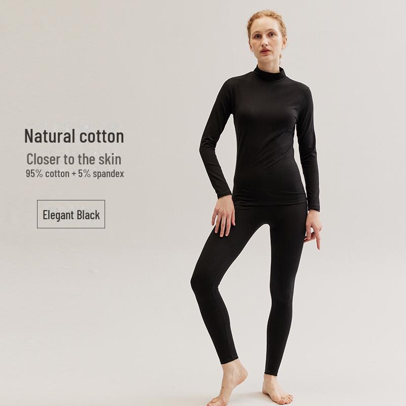 Women's Slim Fit Cotton Mid-Neck Winter Warm Base Layer Top