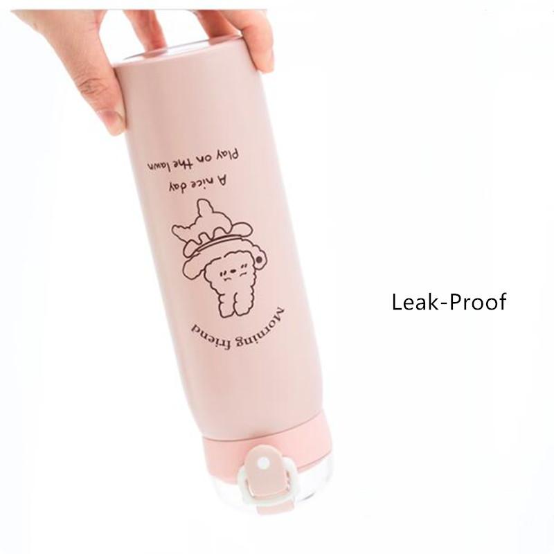 350ml/500ml Cartoon Stainless Steel Vacuum Flasks With Straw Portable Kids Thermos Mug Thermal Water Bottle Tumbler Thermocup