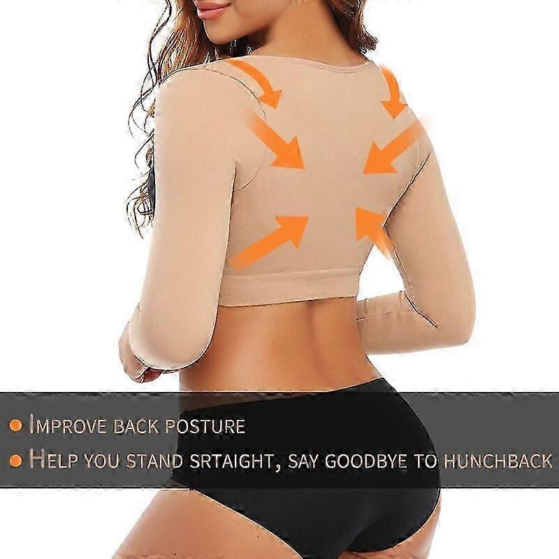 Upper Arm Shapers Compression Long Sleeves Women Arm Shapewear Humpback Posture Corrector Shoulder Breast Support Push Up TopsBack & Lumbar Support Cu