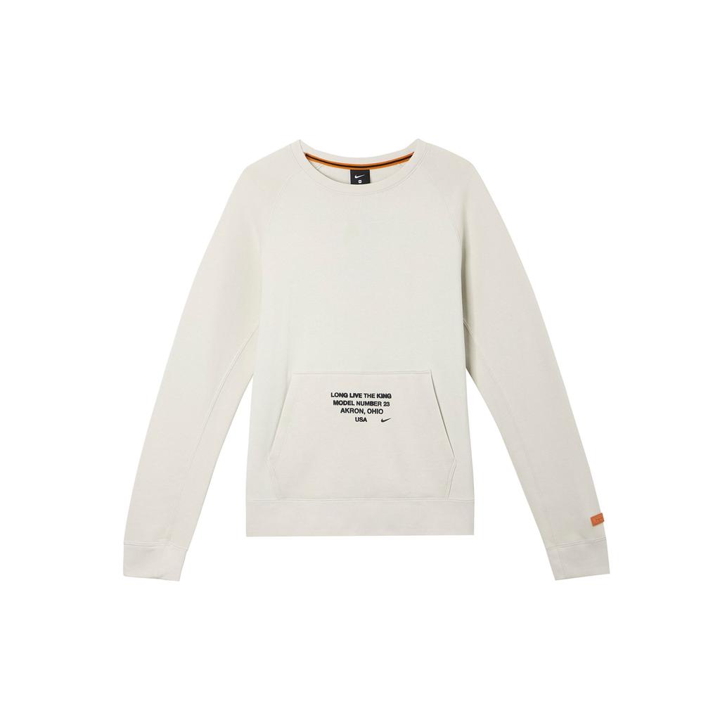 Nike As LeBron M Nk Ls Crew Letter Print Round Neck Pullover Long Sleeve Sweatshirt Men Sweatshirt Beige BV3633-072