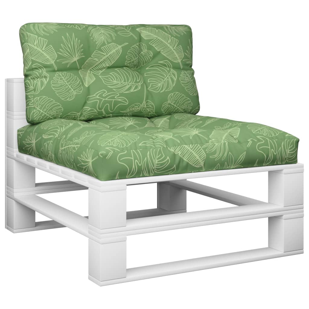 2 Piece Palette Cushions Leaf Pattern Fabric