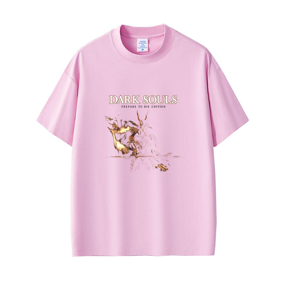 Game Dark Souls Prepare To Die Graphic Tshirt Men Women 90s Vintage Gothic Rock Short Sleeve Male Punk Oversized Crewneck Tees