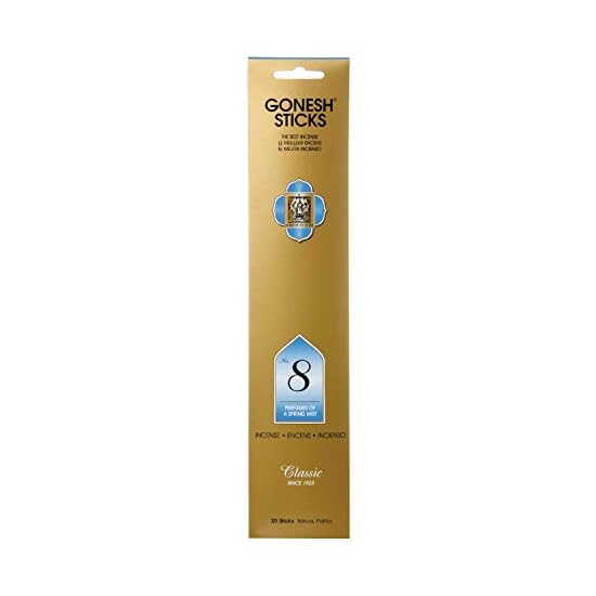 GONESH Incense Sticks No. 8 (Subtly sweet fruity scent) 20 count Bamboo Incense
