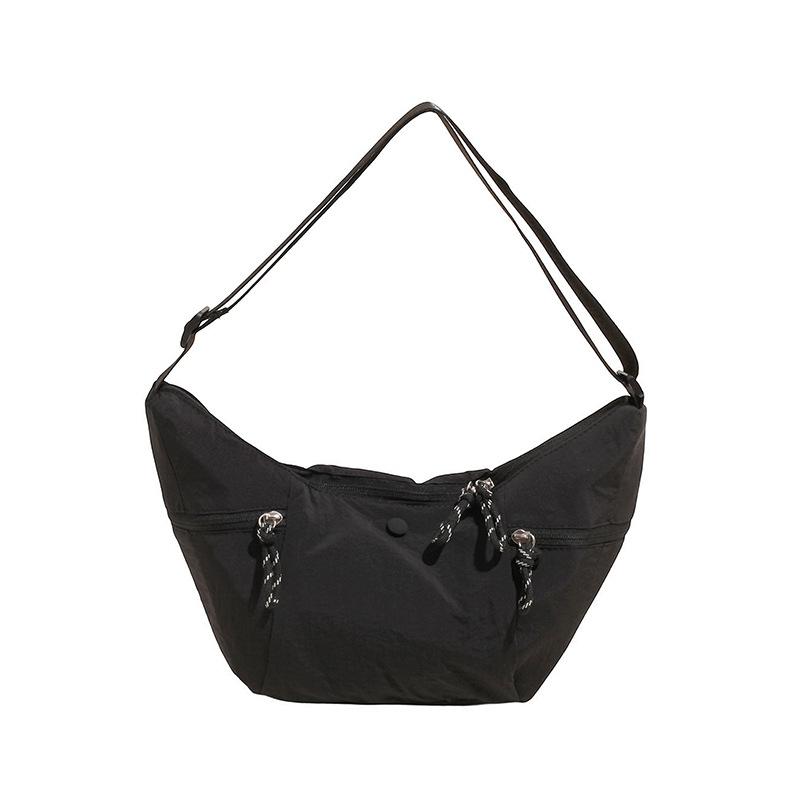 

Small bag women s cloth bag 2025 new Korean version one-shoulder messenger bag casual solid color foreign style women s texture dumpling bag чёрный