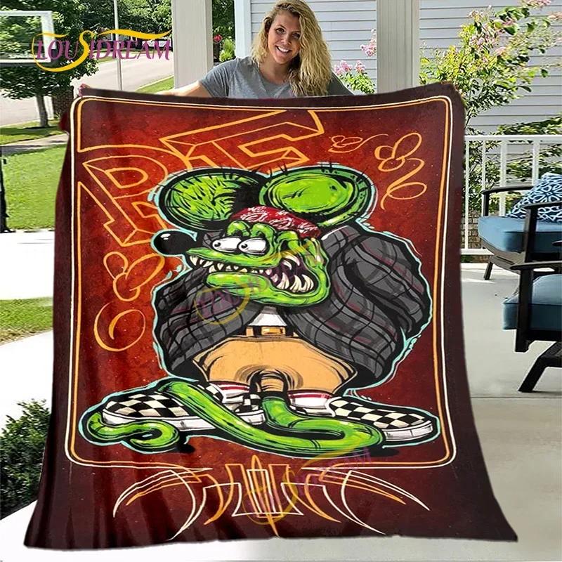 Cute Children's Holiday Birthday Gift Cartoon Rat Fink Cute Home Bedroom Decoration Thin Sofa Cover Sheets Four Seasons Blanket