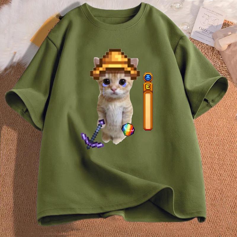 Stardew Valley El Gato T Shirt Women Clothes Streetwear High Quality Cotton Short Sleeve Game Graphic T Shirts Streetwear Tees