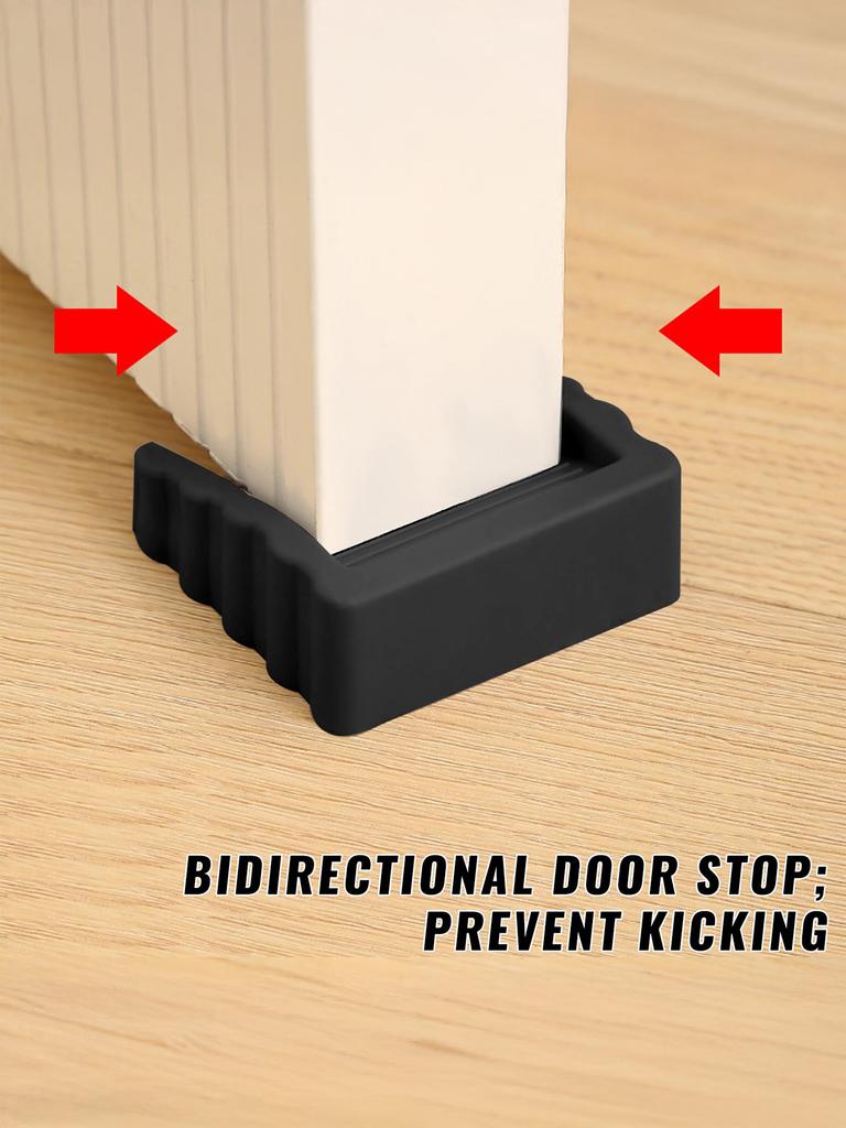 Creative Windproof Door Stopper Wooden Floor Doorstop Anti-Slip Heavy Duty Rubber Door Wall Protector Set For Carpet Tile Wooden