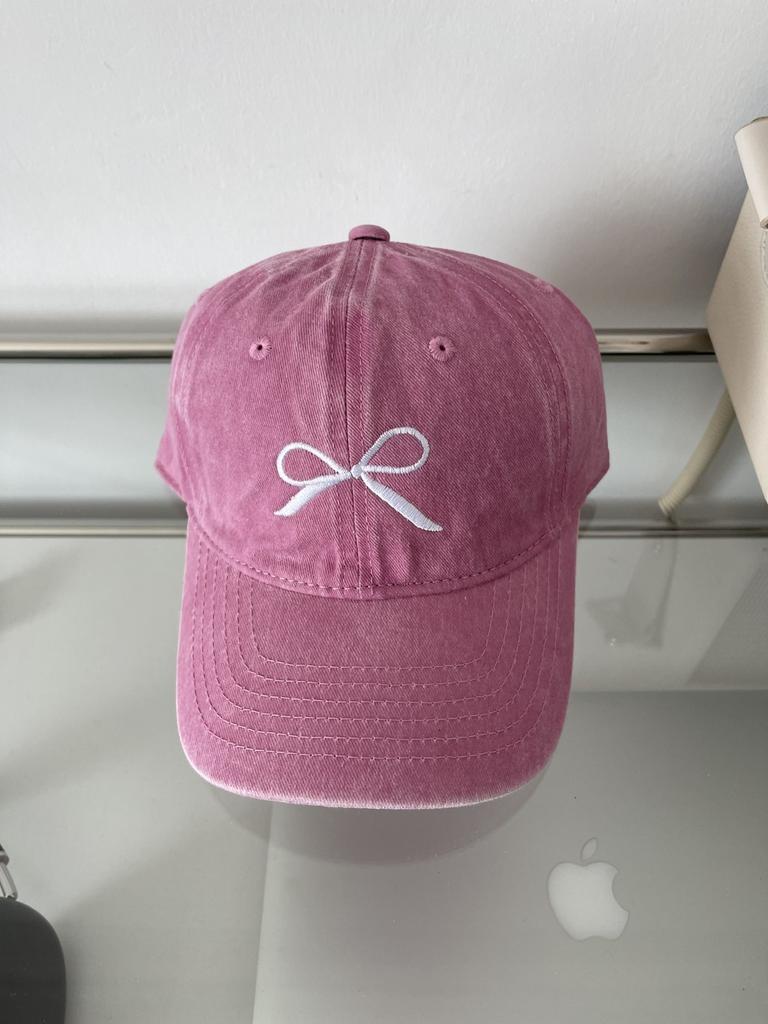 Fashionable Butterfly Knot Embroidered Baseball Cap For Women Cute Spring Summer New Washed Hat