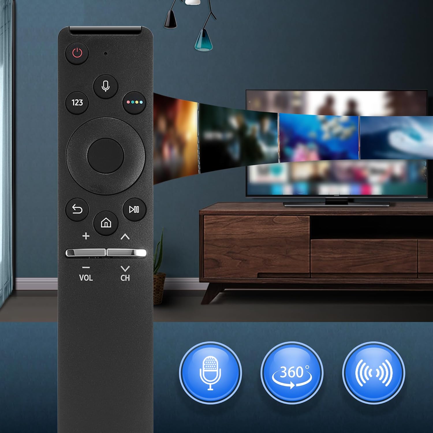 Universal BN59-01266A Replacement SamsungVoice Remote Control for Smart-TV Remote Compatible with All SamsungTVs