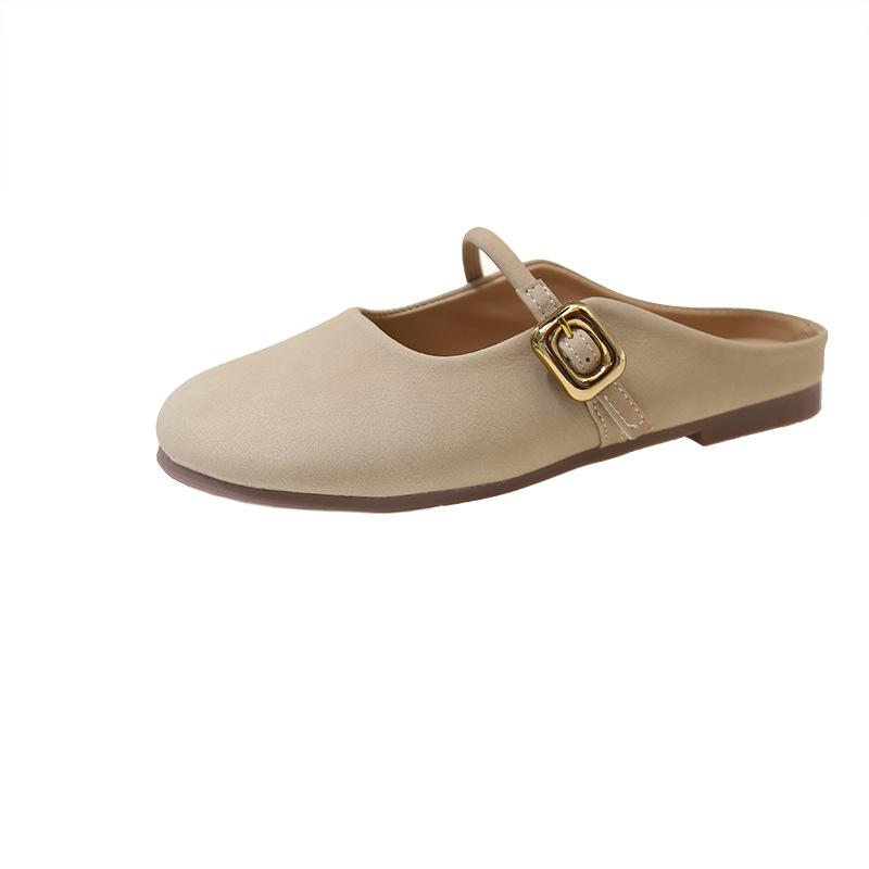 2025 new bag head slippers wear flat bottom summer gentle super soft temperament fashion lazy leisure