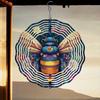 Metal Wind Spinner Outdoor Decor with Colorful Bees Flowers 360 Rotating Hook for Garden Yard Balcony Halloween Christmas Thanksgiving