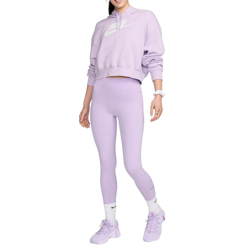 Nike One High-Waisted Slim Fit Solid Color Nine-Point Sports Pants Women Bottoms Lilac FN3233-512