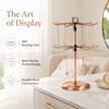 2-Tier Design Rotating Jewelry Holder Iron Material Two Tier Jewelry Rack  For Earrings