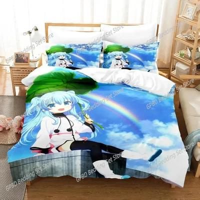 Anime Sora No Method Himmlische Methode Bequeme Bettbezug Kissenbezug Bettwäscheset Kinderzimmer Dekoration Heimtextilien