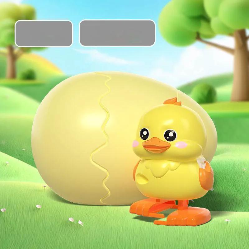 Cartoon With Eggshell Cute Duckling Dinosaur Egg Shape Using Clockwork Power Can Walk Animal Doll Home Desktop Fun Decoration
