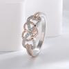 Elegant Rose Gold Two-tone Heart Cross Ring For Fashionable Young Women