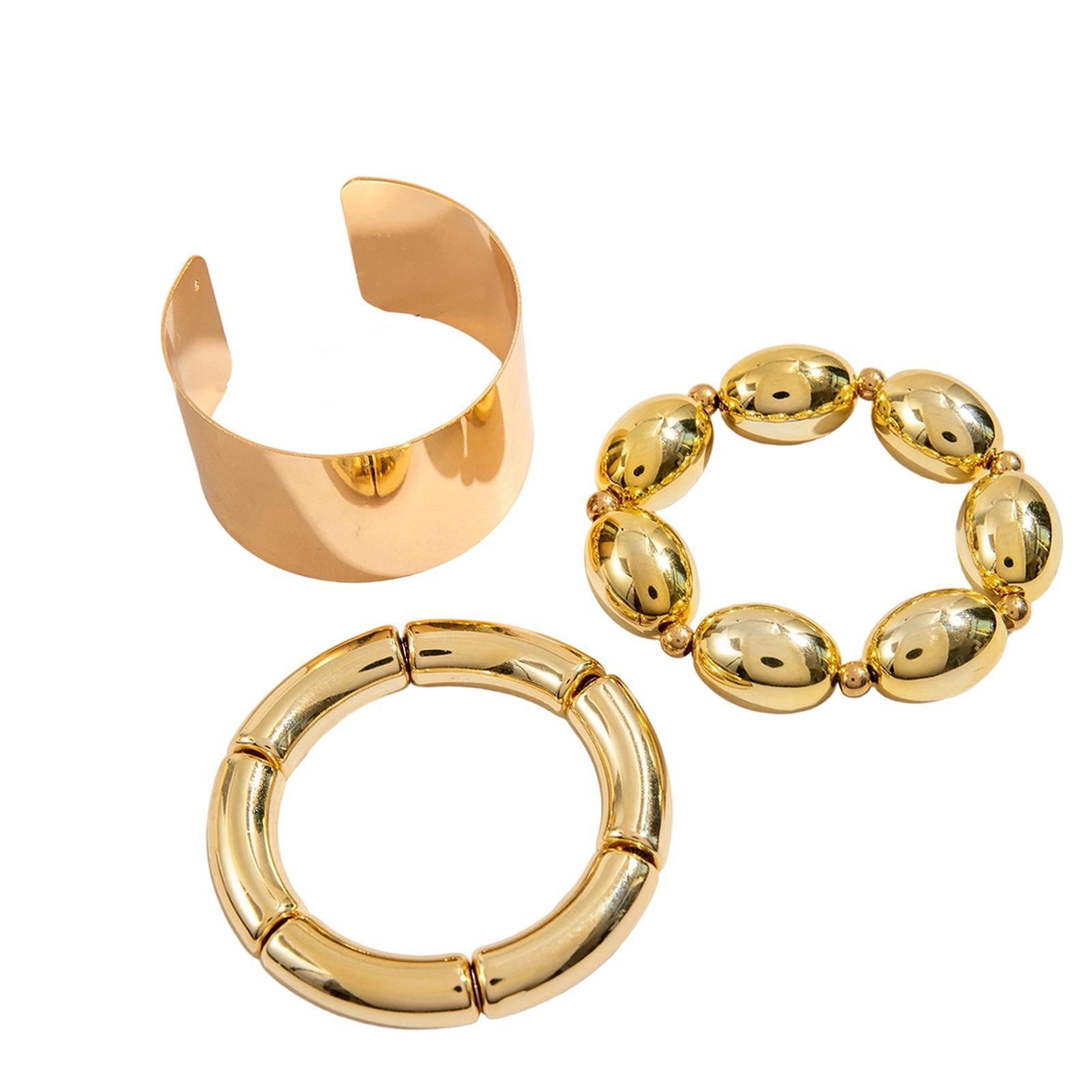 

Multi-Layer Geometric Open Cuff Bracelet Set for Women Fashion Jewelry one size