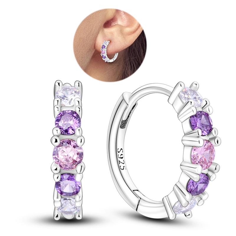 Heißer Verkauf 925 Sterlingsilber Kupfer Herz Ohrringe Passen Original Charms Creolen Für Frauen Mädchen Stecker Ohrring Feine Zirkonia Geschenke