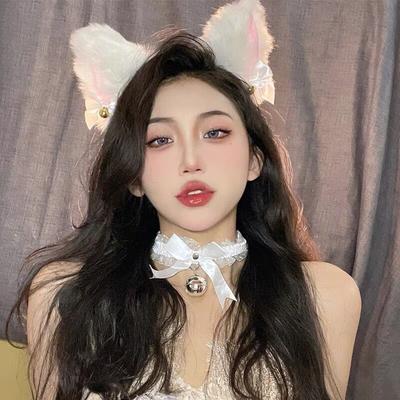 Cute Plush Cat Headband Cat Ears Fox Headband Beast Ears Hairpin Women'S Headgear Hairpin Bell Headgear