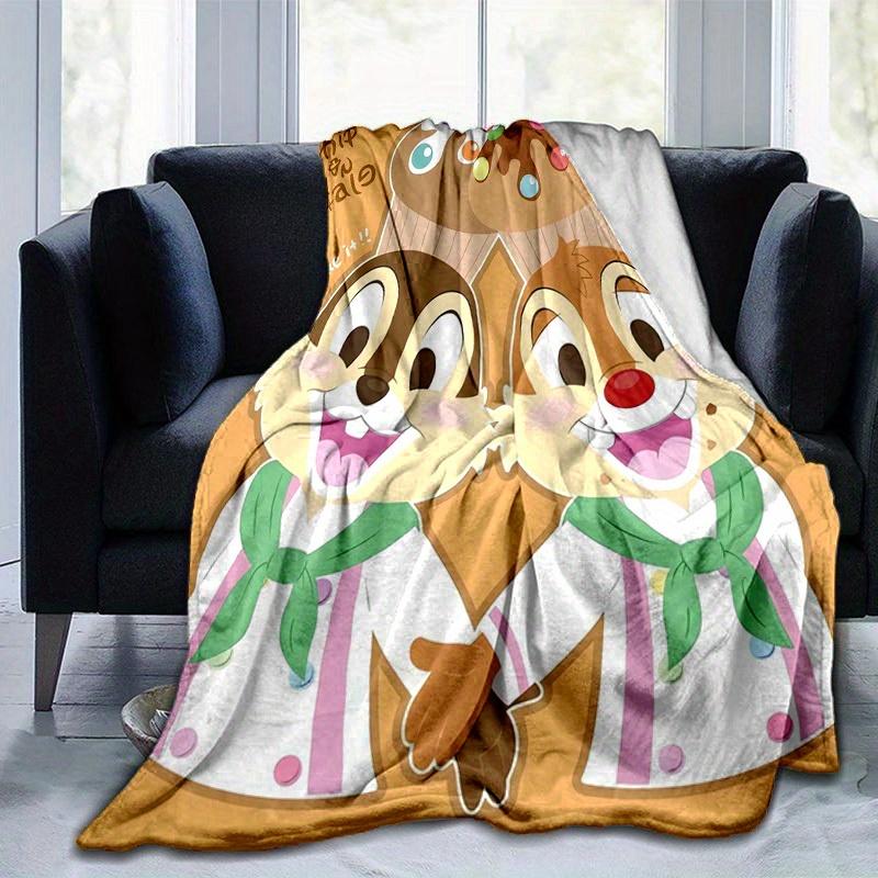 1pc, Chip & Dale Stuffed Animal Cute Cartoon Character Decorative Throw Blanket for Home, Living Room, Bedroom, Travel, Camping, Car, Beach,