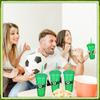10 Pcs 24Oz Plastic Football Cups Reusable Tumbler With Lid And Straw Decorated Soccer Birthday Party Gifts For Coach Fan Men Wo