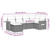VidaXL Salon de Jardin avec Coussins 6 pcs, Canapés de Terrasse, Ensemble de Meubles de Patio, Mobilier d'Extérieur, Noir 3259417