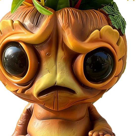 Cute Alien Garden Statue Novelty Alien Sculpture Planter Pot Decorative Resin Alien Ornament for Indoor Outdoor Patio Lawn Yard Tabletop Decor