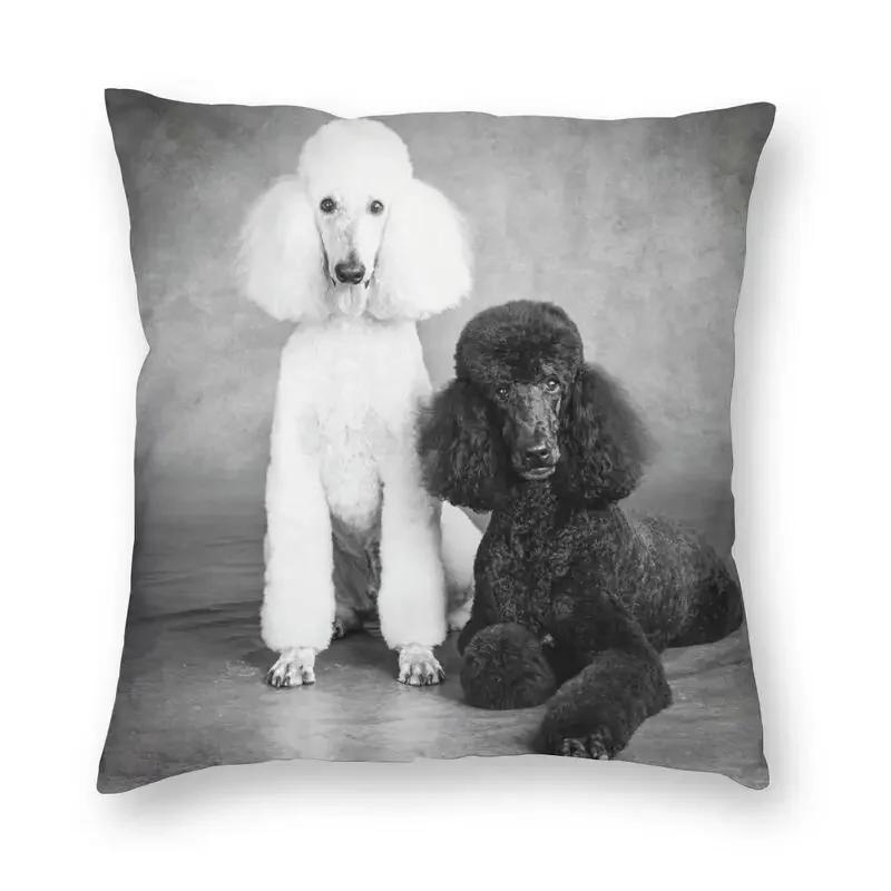 Pink Convertible Pillowcase White Poodle Home Decor Dog Lover Sofa Cushion Cover Living Room  Bedroom