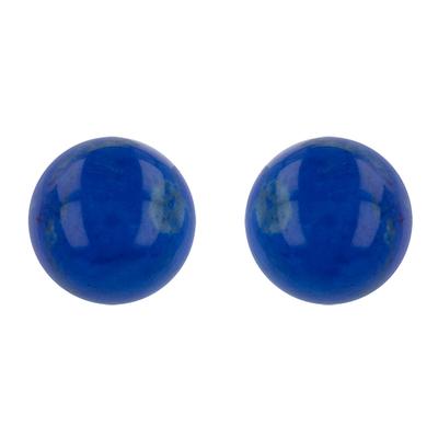 [R7163] - 'Mineralia' lapis lazuli gümüş küpeler - 10 mm