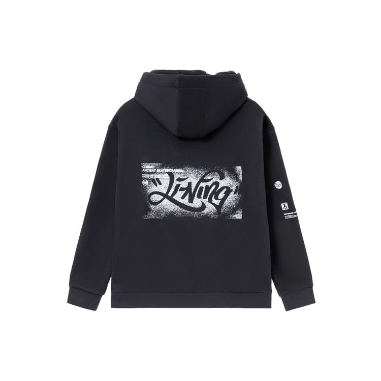 Li-Ning Skateboard Series Funny Printing Stay Warm Loose Hoodie  Black  Men s AWDR821-1 L