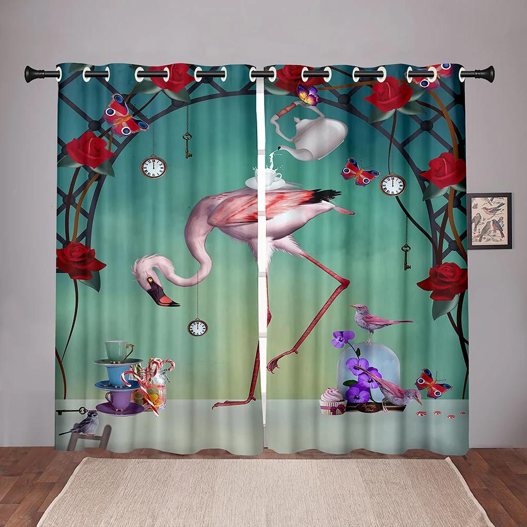 Verdunkelungsvorhänge mit Fantasiewelt, Tieren, lustig, abstrakt, für Schlafzimmer, Wohnzimmer, Badezimmer, Küche, hohe Schattierung, neues Muster