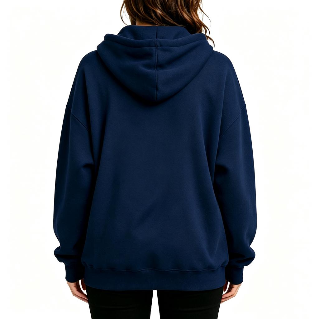 Women's Fashion Pet Pouch Hoodie Loose Drop Shoulder Pullover or Zip-Up Sweatshirt