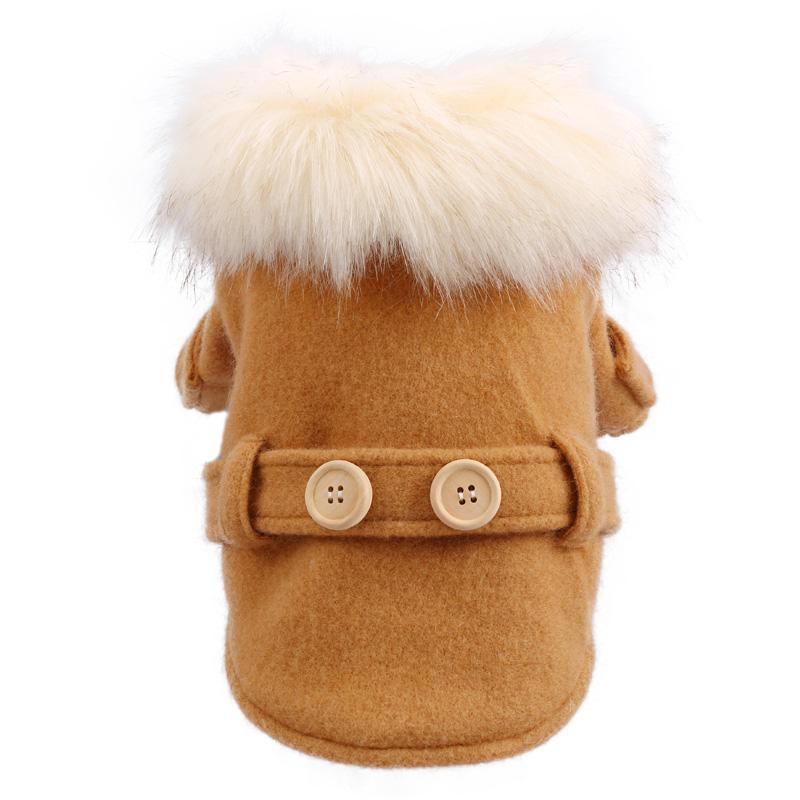 Großer Pelzkragen Haustier Hundemantel Jacke Leichter Luxus Hundekleidung für Kleine Hunde Yorkies Shih Tzu Winter Welpenkleidung Haustierprodukte
