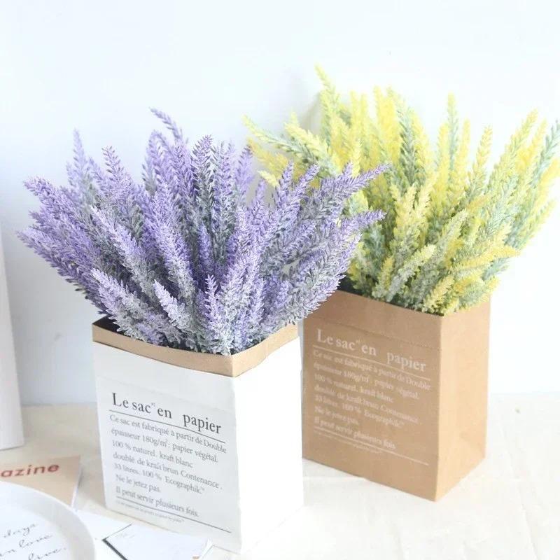 4 Colors Romantic Artificial Lavender Bouquet Nordic Provence For Wedding Party Home Vase Art Decoration flores artificiales