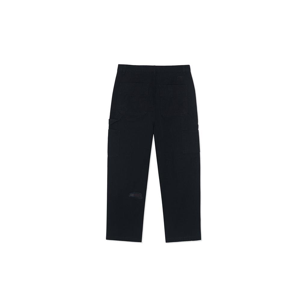 Li Ning Natural Skater Loose Solid Color Straight Leg Sports Casual Pants Men Pants Black AKXS799-2