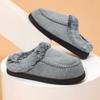Cross-border New Wholesale Men's Faded Wool Mark Shoes To Keep Warm At Home and Wear Piled Non-slip Thickened Cotton Slippers